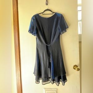 Molly Mallow Vintage Formal blue sheer shimmer evening dress
